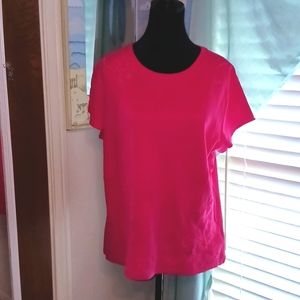 Coldwater Creek L pink floral embroidered shirt, good condition